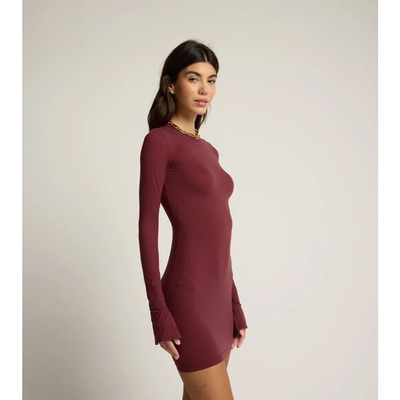 CHAM Mini Dress in Burgundy - Picture 2 of 5